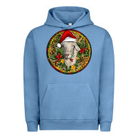 Pigment Pebble Blue Christmas Goat Urban Hoodie - RanaPortraitStore