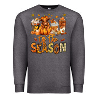 Charcoal Heather Tis' the season Fall Heifer coffee cups Premium Sweatshirt - RanaPortraitStore