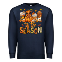 Navy Tis' the season Fall Heifer coffee cups Premium Sweatshirt - RanaPortraitStore