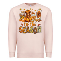 Pale Pink Tis' the season Fall Heifer coffee cups Premium Sweatshirt - RanaPortraitStore