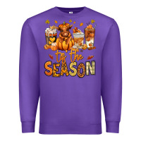 Purple Tis' the season Fall Heifer coffee cups Premium Sweatshirt - RanaPortraitStore