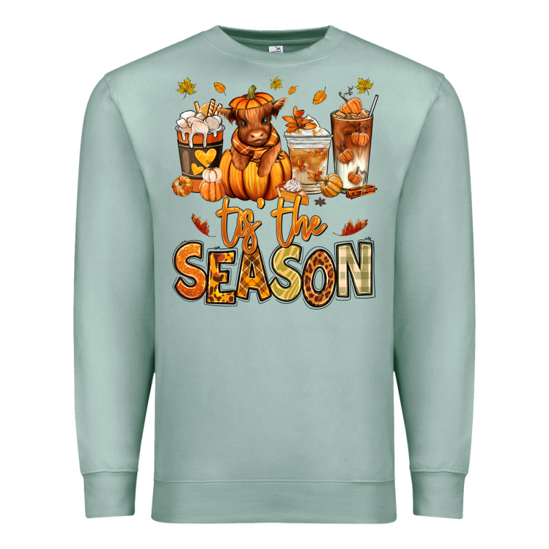 Tis' The Season Fall Heifer Coffee Cups Premium Sweatshirt by RanaPortraitStore | Teevron