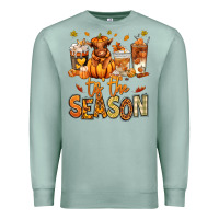 Seafoam Tis' the season Fall Heifer coffee cups Premium Sweatshirt - RanaPortraitStore