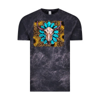 Cloud Black leopard sunflowers and gemstone skull Vintage Tee - RanaPortraitStore