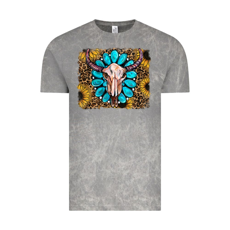 Leopard Sunflowers And Gemstone Skull Vintage Tee by RanaPortraitStore | Teevron