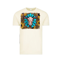 Vintage Arctic leopard sunflowers and gemstone skull Vintage Tee - RanaPortraitStore