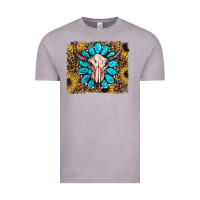 Vintage Zinc leopard sunflowers and gemstone skull Vintage Tee - RanaPortraitStore
