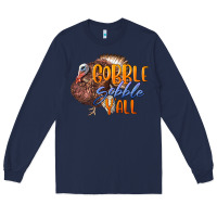 Navy Fall Gobble Gobble Y'all Long Sleeve Tee - LillyAllenDesigns