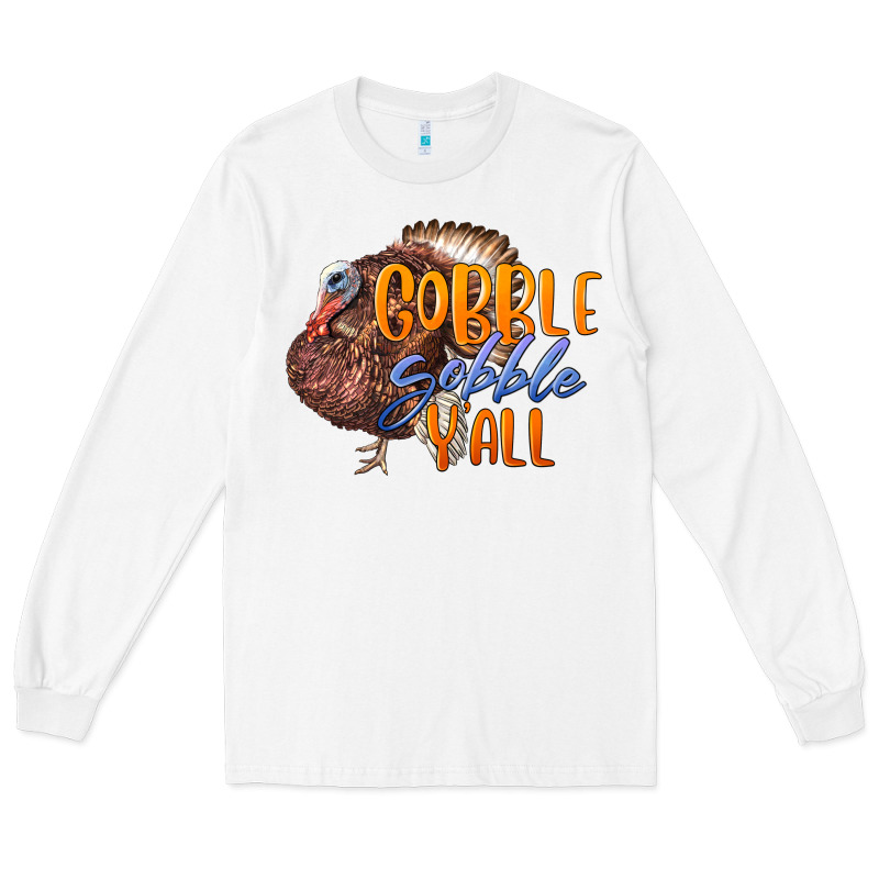 Fall Gobble Gobble Y'all Long Sleeve Tee by LillyAllenDesigns | Teevron