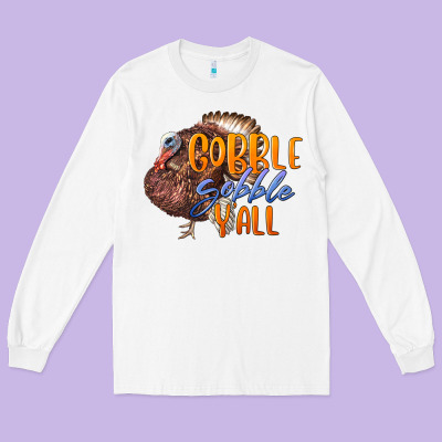 Fall Gobble Gobble Y'all Long Sleeve Tee Designed By Lillyallendesigns