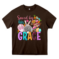 Chocolate Brown Saved by his grace Easter Day Heavy Core Tee - HowdyJamesFarm