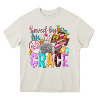 Cream Saved by his grace Easter Day Heavy Core Tee - HowdyJamesFarm