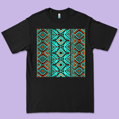Aztec Turquoise Pattern Premium Tee Designed By Cowcowdesign