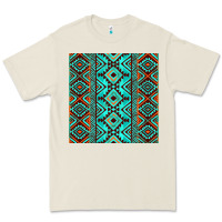 Bone Aztec Turquoise Pattern Premium Tee - CowCowDesign