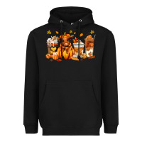 Black Fall Autumn cow pumpkin coffee cups Heavyweight Hoodie - RanaPortraitStore