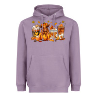 Lavender Fall Autumn cow pumpkin coffee cups Heavyweight Hoodie - RanaPortraitStore