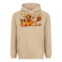 Mushroom Fall Autumn cow pumpkin coffee cups Heavyweight Hoodie - RanaPortraitStore
