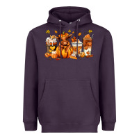Plum Fall Autumn cow pumpkin coffee cups Heavyweight Hoodie - RanaPortraitStore
