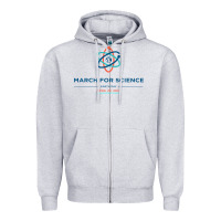 Heather Grey march for science astronaut Zipper Hoodie - DesigneFamous