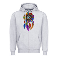 Heather Grey pride sunflower dreamcatcher Zipper Hoodie - JahusDesignShop