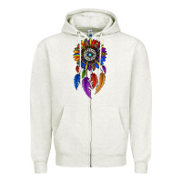 Oatmeal Heather pride sunflower dreamcatcher Zipper Hoodie - JahusDesignShop