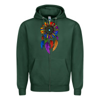 Sports Green pride sunflower dreamcatcher Zipper Hoodie - JahusDesignShop
