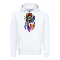White pride sunflower dreamcatcher Zipper Hoodie - JahusDesignShop
