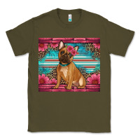 Army Green french bulldog floral Classic Tee - Artiststas