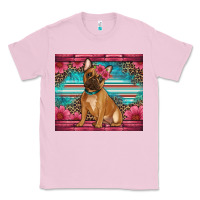 Bubblegum Pink french bulldog floral Classic Tee - Artiststas