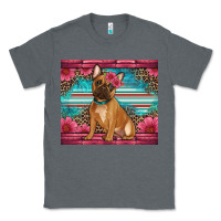 Charcoal Heather french bulldog floral Classic Tee - Artiststas