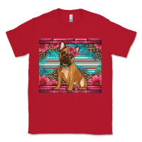 Red french bulldog floral Classic Tee - Artiststas