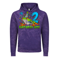 Cloud Purple birthday boy frog age 2 Vintage Hoodie - LillyAllenDesigns