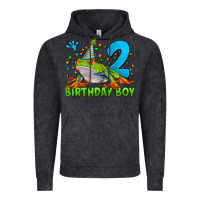 Vintage Black birthday boy frog age 2 Vintage Hoodie - LillyAllenDesigns