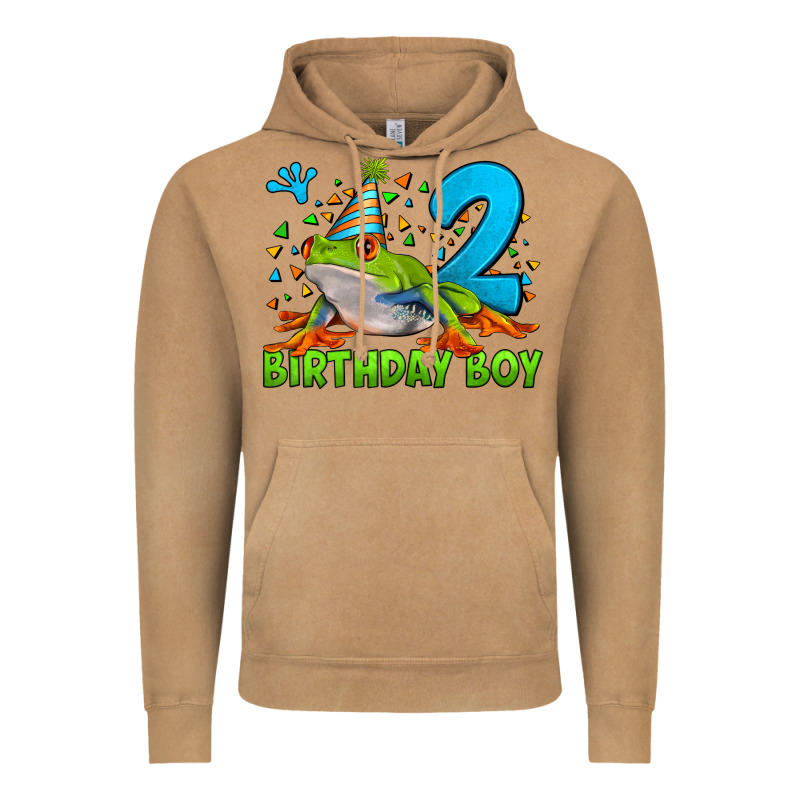 Birthday Boy Frog Age 2 Vintage Hoodie by LillyAllenDesigns | Teevron