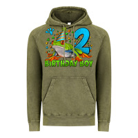 Vintage Olive birthday boy frog age 2 Vintage Hoodie - LillyAllenDesigns