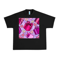 Black valentines day gift box and cookie seamless pattern Urban Heavy Tee - BundleAndBundleShop