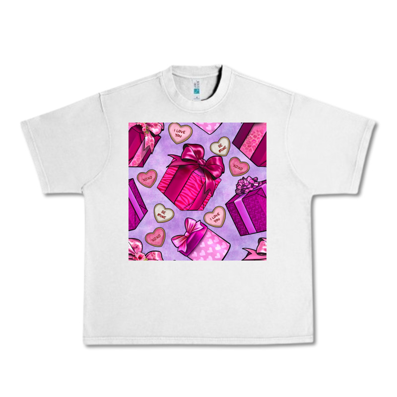 Valentines Day Gift Box And Cookie Seamless Pattern Urban Heavy Tee by BundleAndBundleShop | Teevron