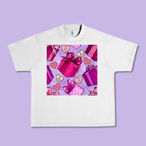 Valentines Day Gift Box And Cookie Seamless Pattern Urban Heavy Tee Designed By Bundleandbundleshop