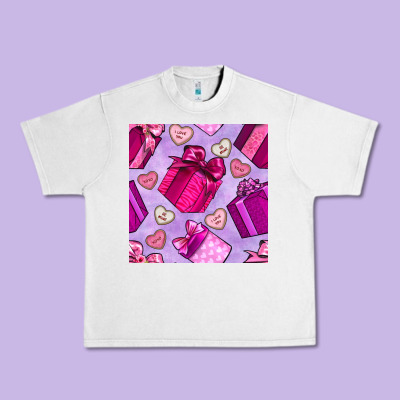 Valentines Day Gift Box And Cookie Seamless Pattern Urban Heavy Tee Designed By Bundleandbundleshop