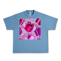 Pebble Blue valentines day gift box and cookie seamless pattern Urban Heavy Tee - BundleAndBundleShop
