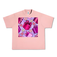 Salmon valentines day gift box and cookie seamless pattern Urban Heavy Tee - BundleAndBundleShop
