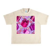 Sandshell valentines day gift box and cookie seamless pattern Urban Heavy Tee - BundleAndBundleShop
