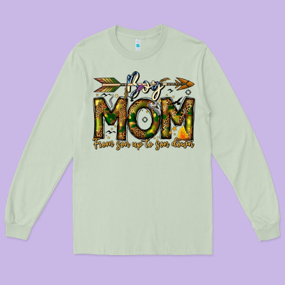 Boy Mom From Son Up To Son Down Long Sleeve Tee Designed By Cowhidedigitalart