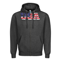 Charcoal Heather usa Zipper Hoodie - DesigneFamous