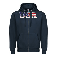Navy usa Zipper Hoodie - DesigneFamous