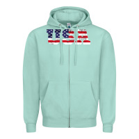 Seafoam usa Zipper Hoodie - DesigneFamous