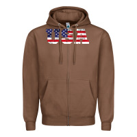 Chestnut usa Zipper Hoodie - DesigneFamous