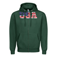 Sports Green usa Zipper Hoodie - DesigneFamous
