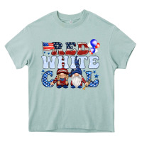 Arona Red white cool with gnomies 4th of july Heavy Core Tee - HowdyJamesFarm