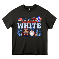 Asphalt Red white cool with gnomies 4th of july Heavy Core Tee - HowdyJamesFarm